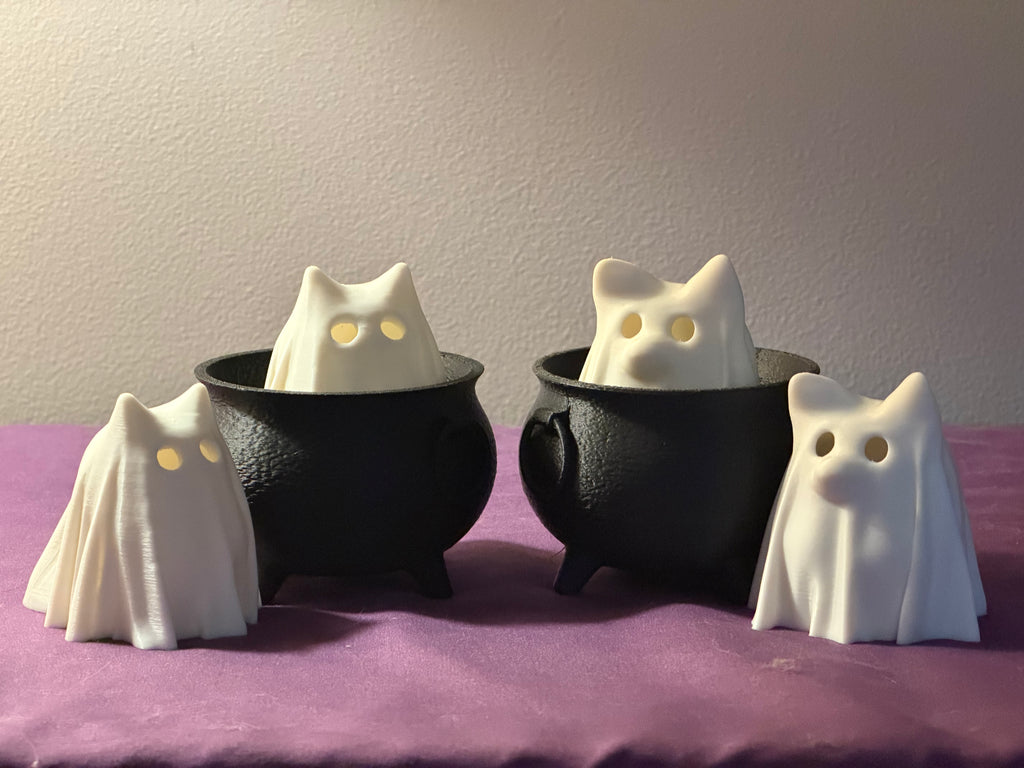 3D Printed Cat and/or Dog Ghost Lamp $15/each or 2/$20!!!
