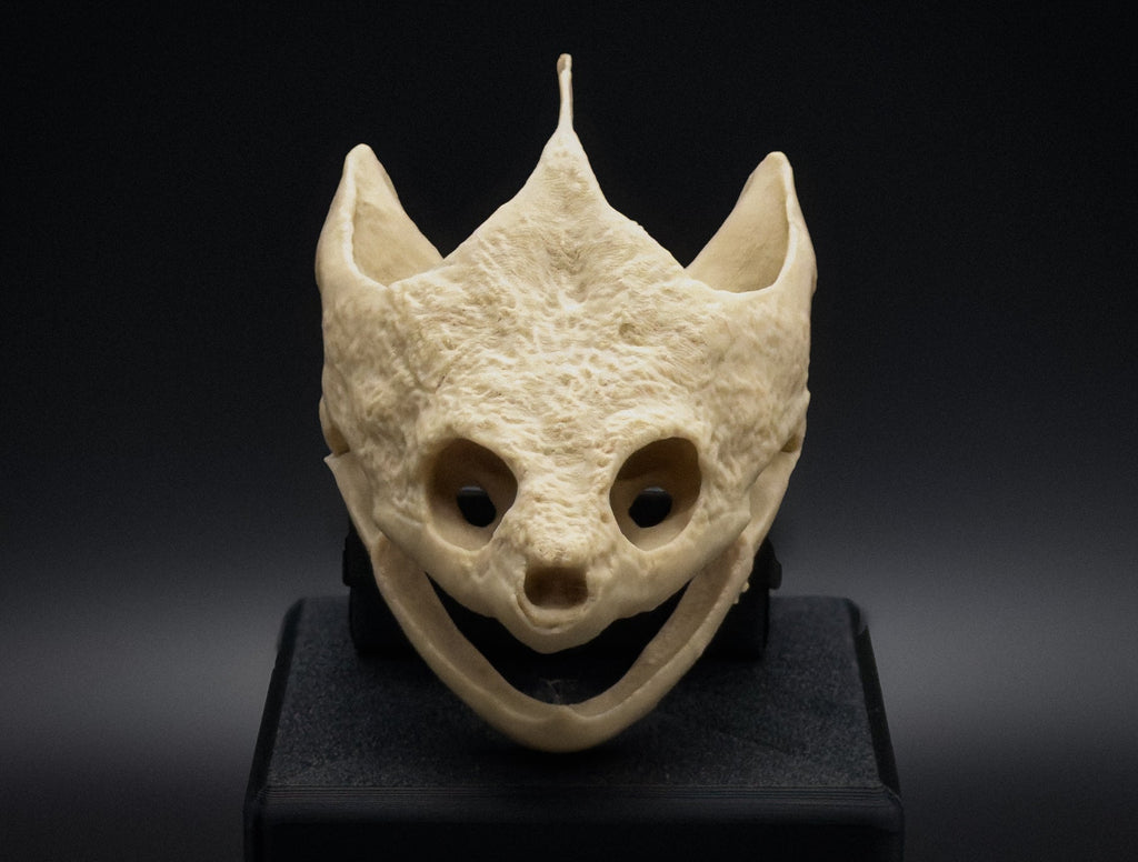Snapping Turtle replica skull with pointed features against a black background